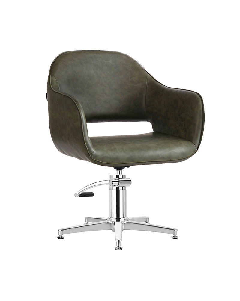 Meadow sage - Green styling chair - Chrome X base